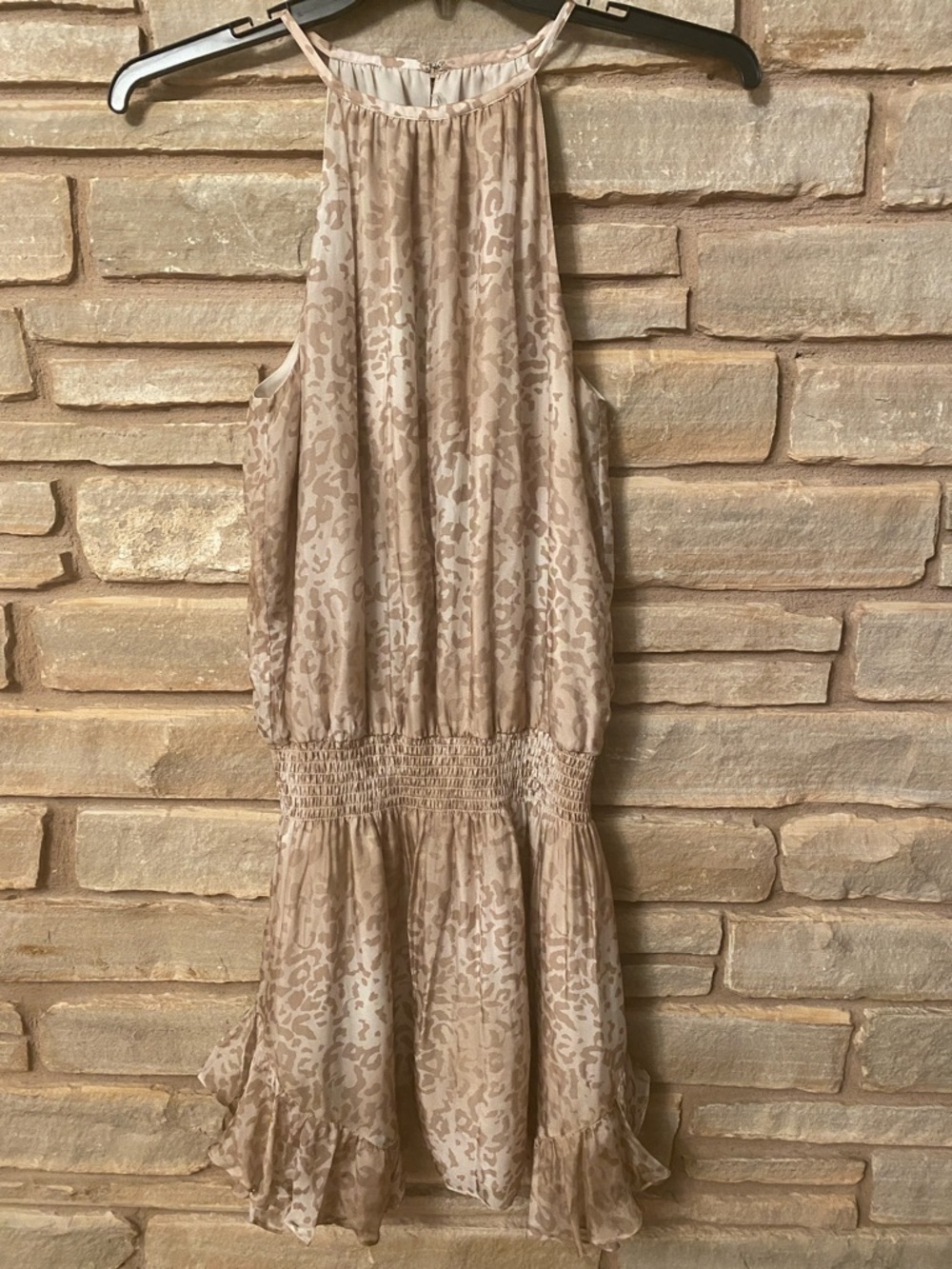 Ramy Brook Beige Animal Print Mini Dress Size M - Picture 3 of 12